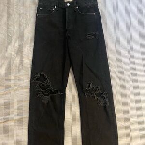 Agolde black distressed jeans like-new